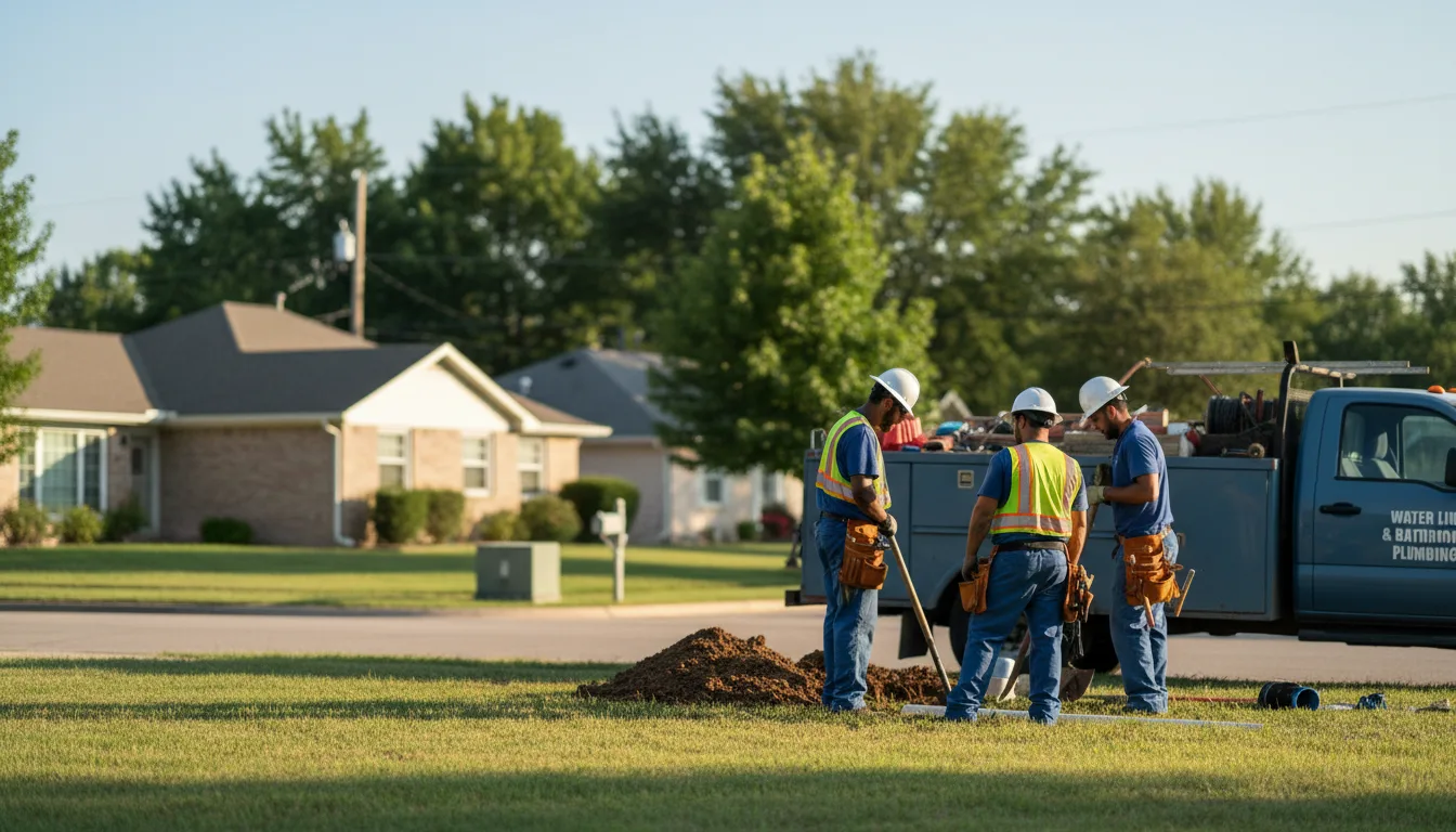Residential water line and bathroom plumbing service in Turkey, TX